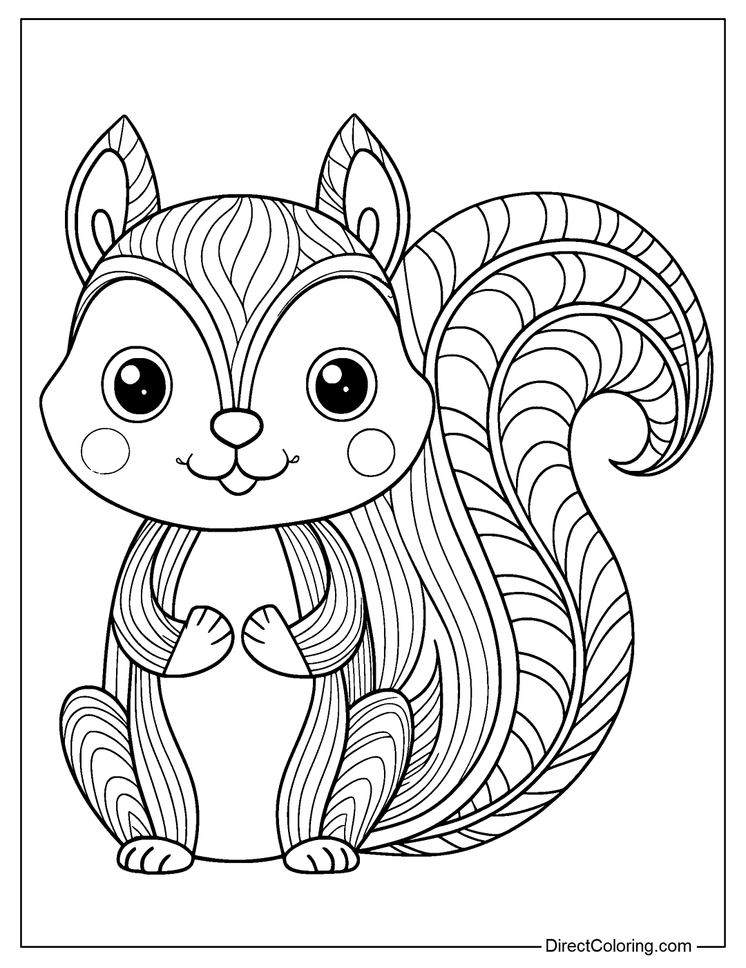 Squirrel Mandala Coloring Sheet